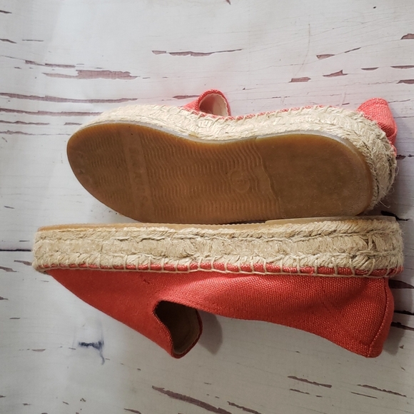 Saludos coral canvas espadrilles flats loafers platforms women's shoes size 8 - Picture 7 of 7